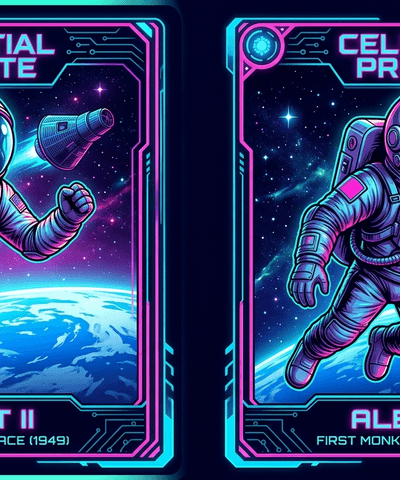 Albert II space mission collectible card