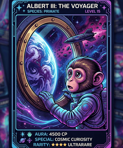 Albert III space mission collectible card